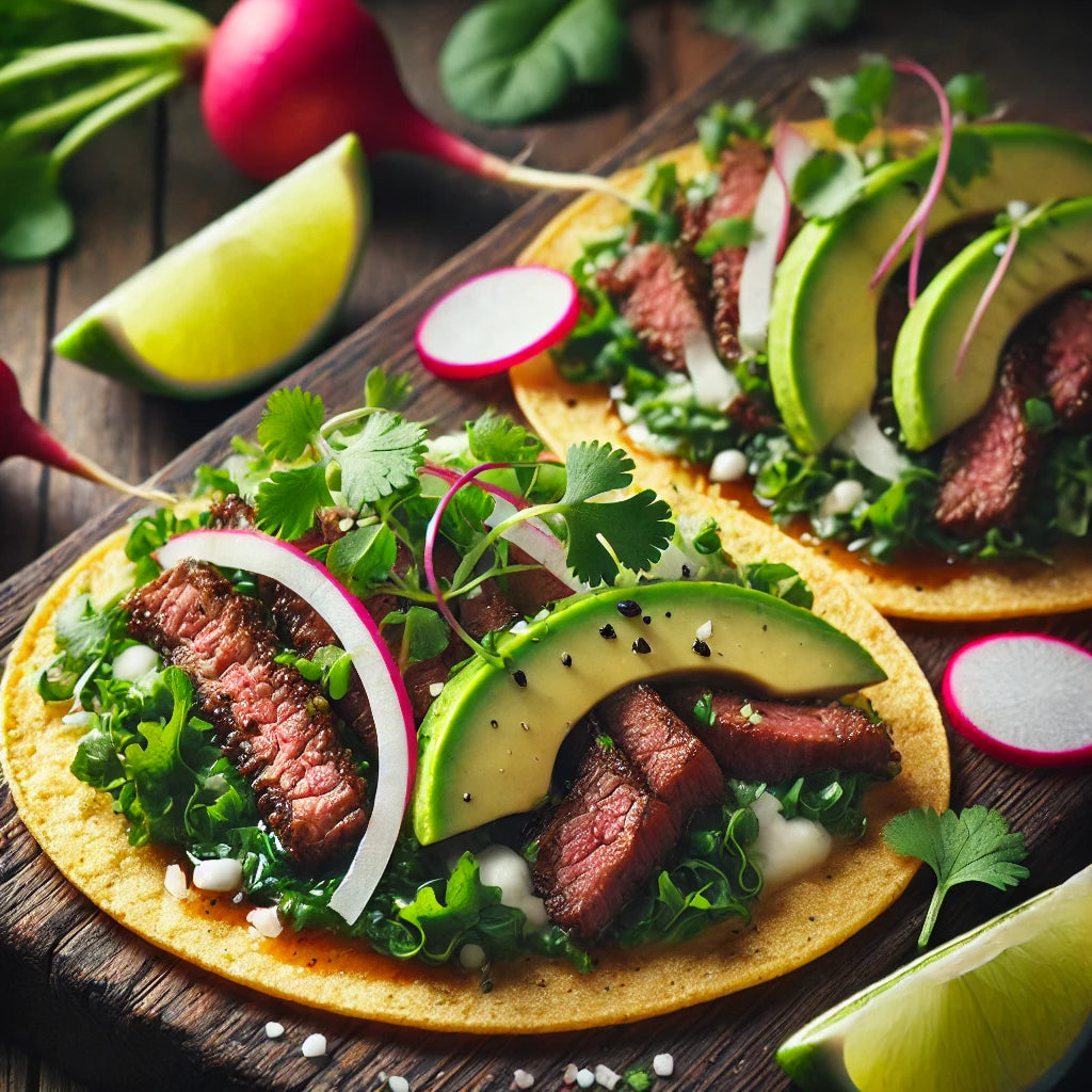 Recipes Edition, Elevate Your Plate with Microgreens: Mexican Skirt Steak Tacos Done Right